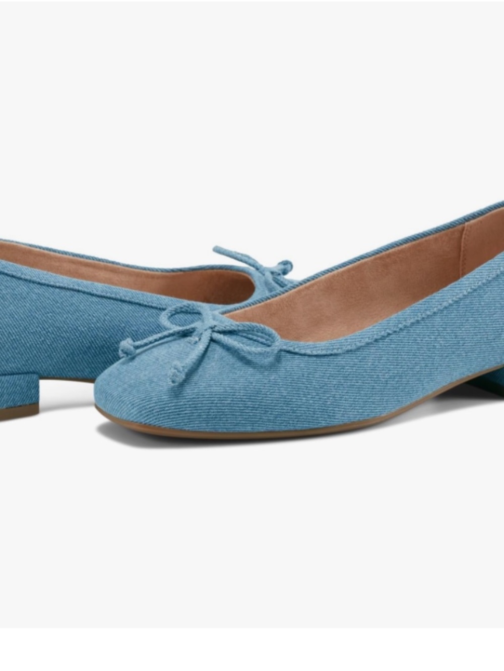 Rockport Denim-Style Blue Ballet Flats with Bow
